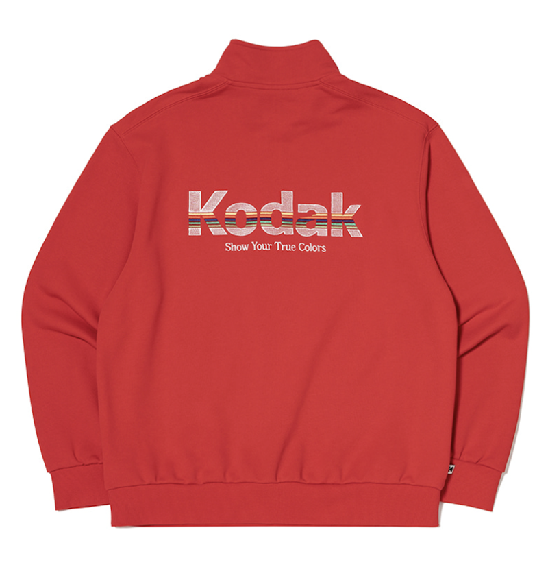 Rainbow Half Zip-Up Sweatshirt【BLACK】