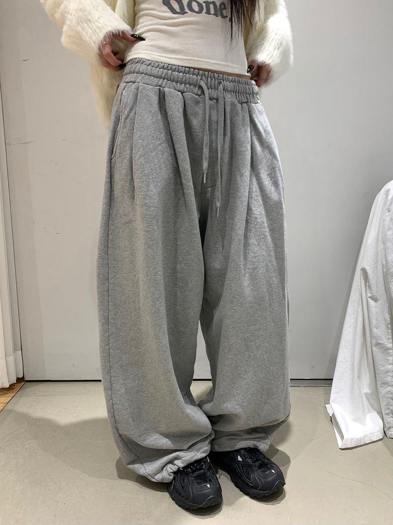 23 patch wide sweat pants(3color)