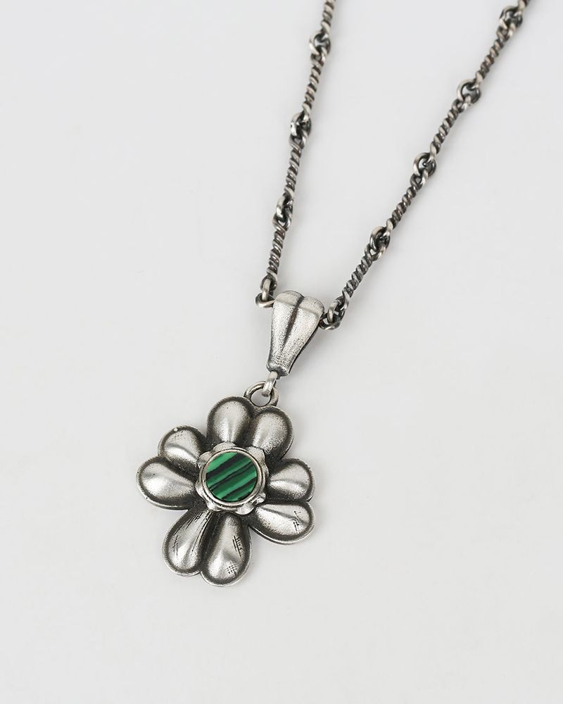 Green leaf clover necklace (925 silver)