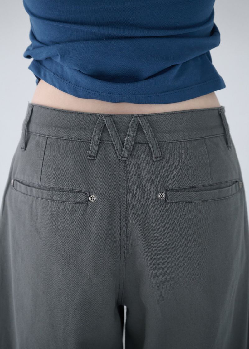 BELTED POCKET COTTON PT CHARCOAL