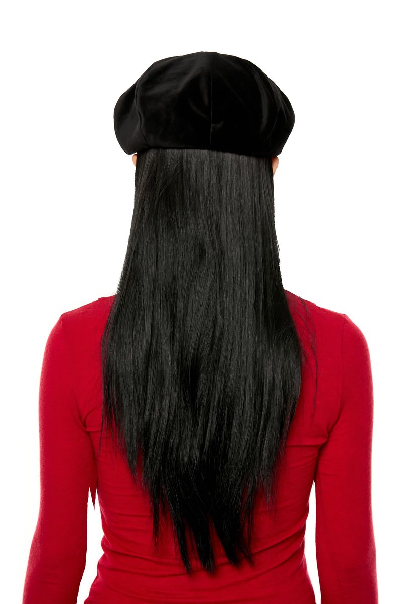 VELVET NEWSBOY CAP / BLACK