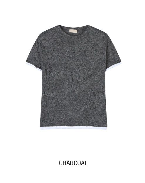 Even Wrinkle Layered Short Sleeve T-shirt