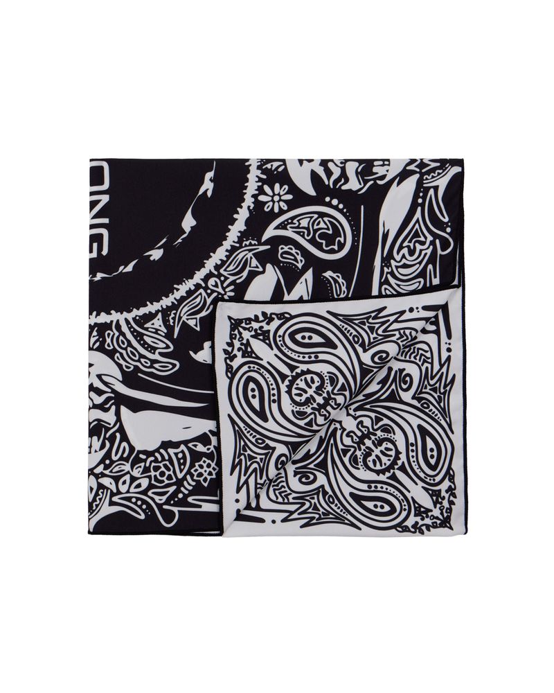 double bandana silk scarf(BL,WH)
