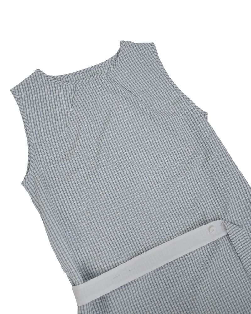 check button dress /white
