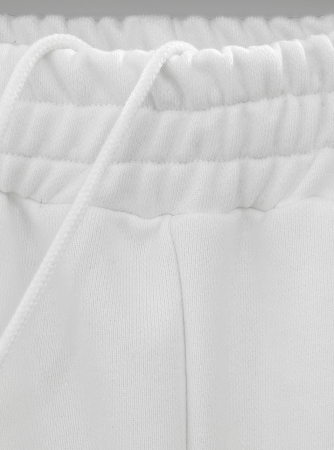 [mnem] pintuck logo jogger pants (white)