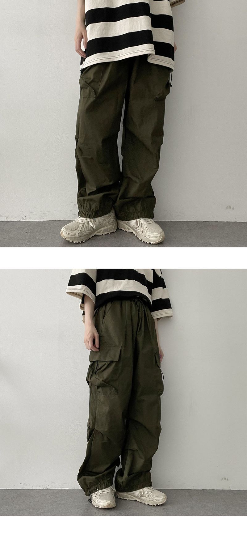 Hip String Wide Cargo Pants