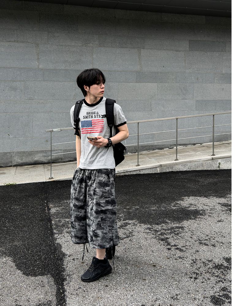 Loue American Flag Ringer Muscle Tee