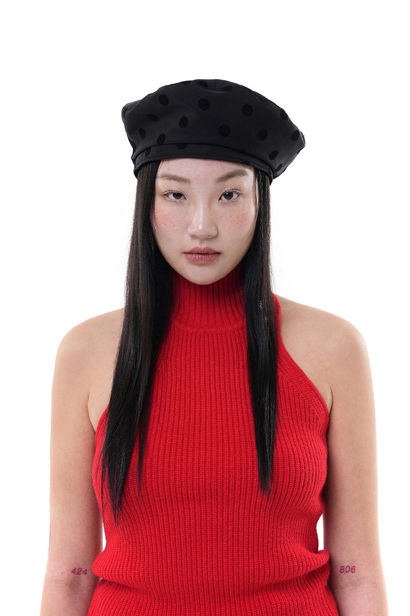 YONOSE（ヨノセ）の「DOT BERET HAT / BLACK（Hats）」