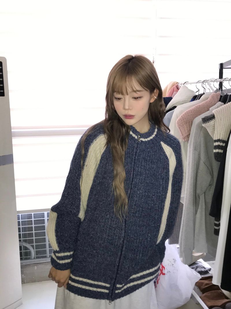 Harper two way knit zip up