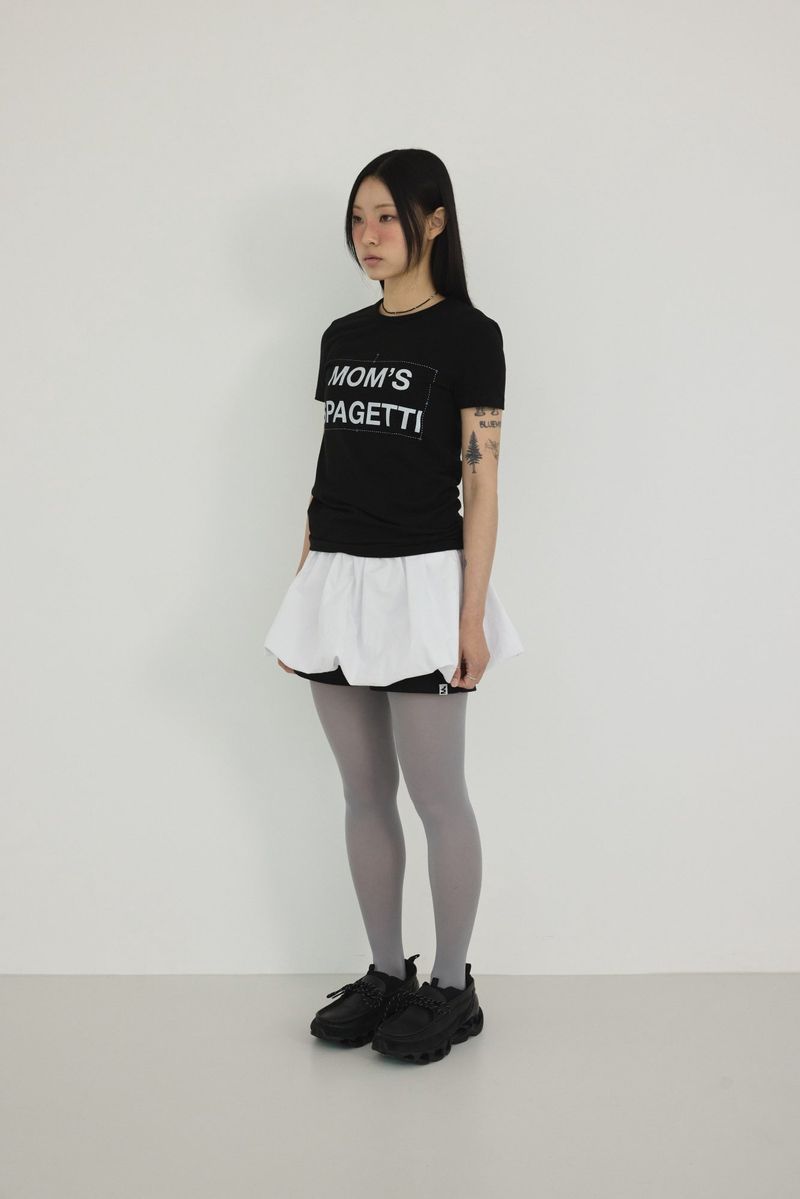 MOMS SPAGETTI EDIT TEE ( BLACK )