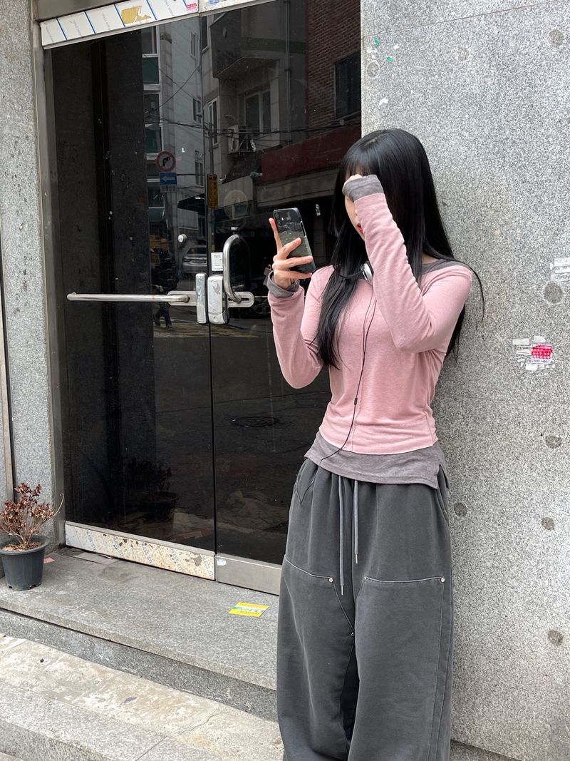Maho Layered Tencel Long Sleeve Tee