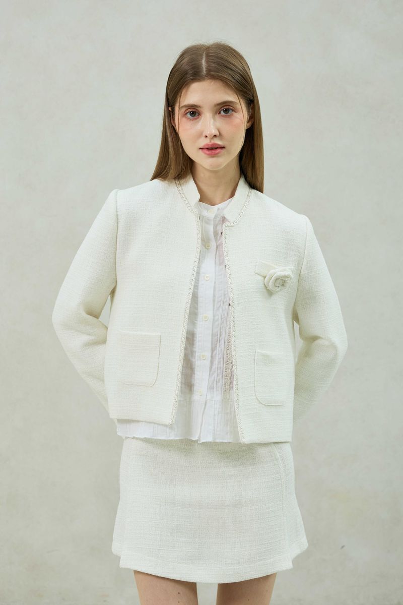 AGLOW TWEED JACKET / WHITE