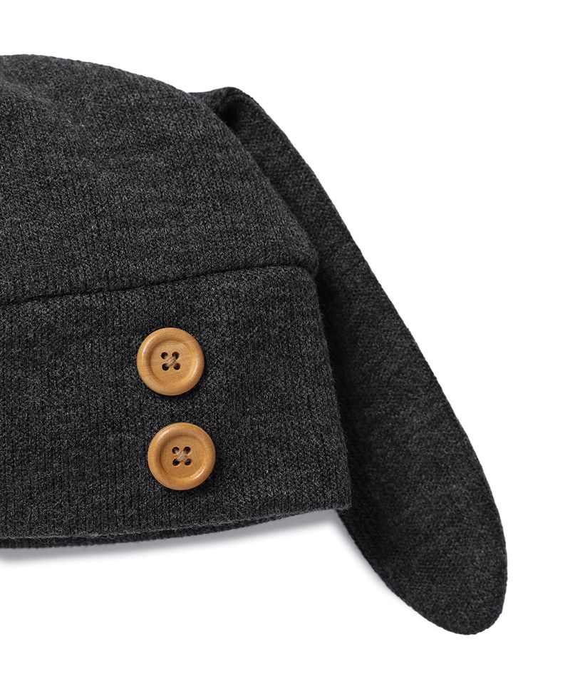RABBIT BUTTON BEANIE CHARCOAL(CV2GFUAB33A)