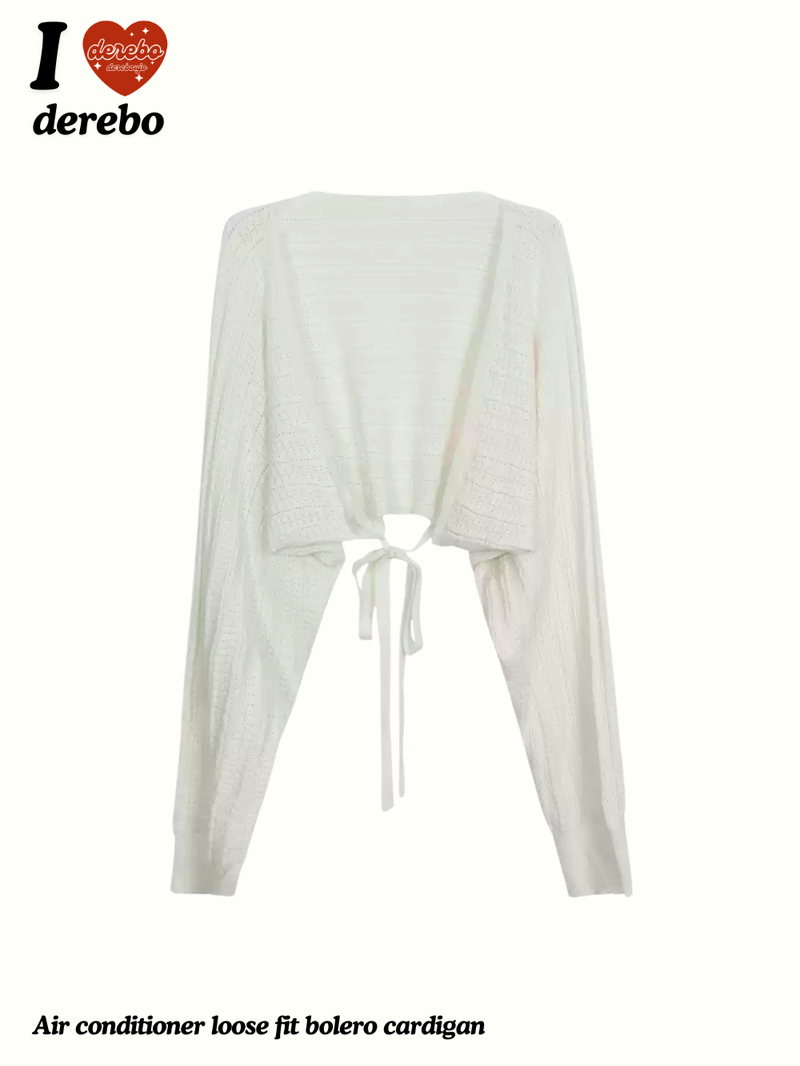 Air conditioner loose fit bolero cardigan