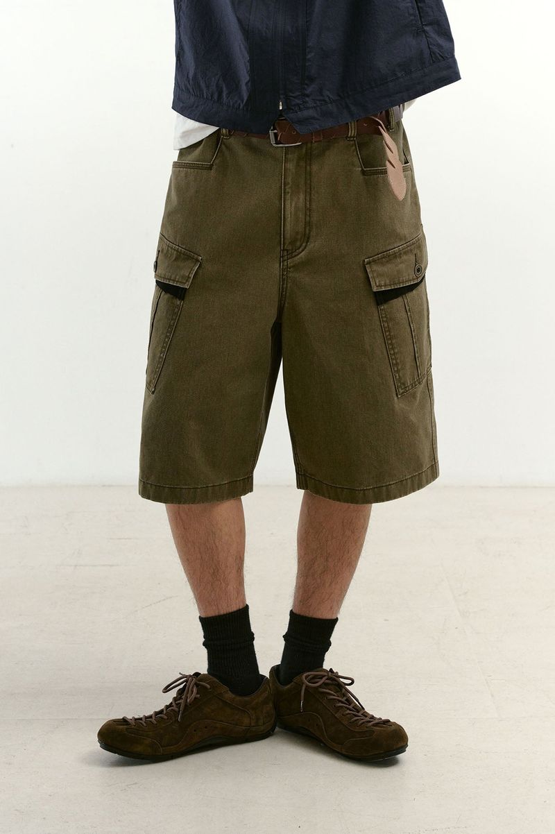 Monkey Pockets Cargo Shorts (Washed Khaki)