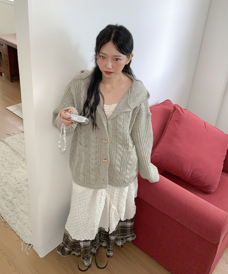 Tteokbokki hoodie cardigan