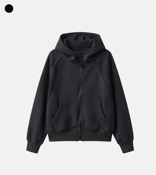 26FW★ [ EEUN MADE ] Raglan Crop Hood Zip-Up