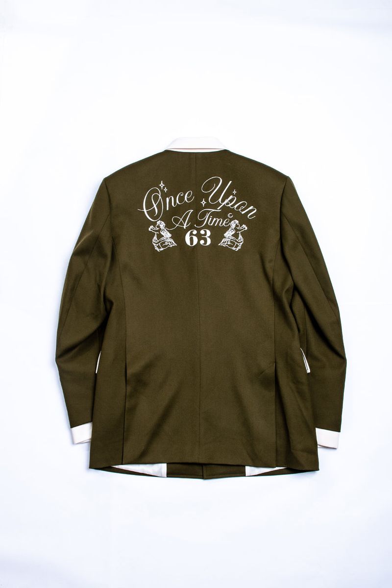 Olive Green Sleeve Layered Jacket