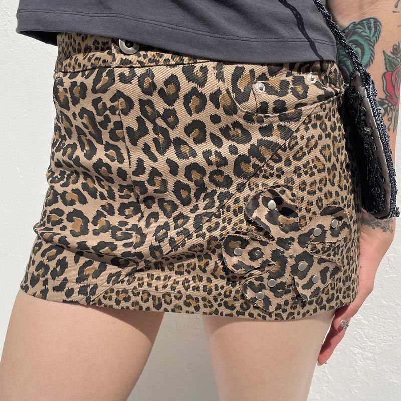 LEOPARD FLOWER SKIRT
