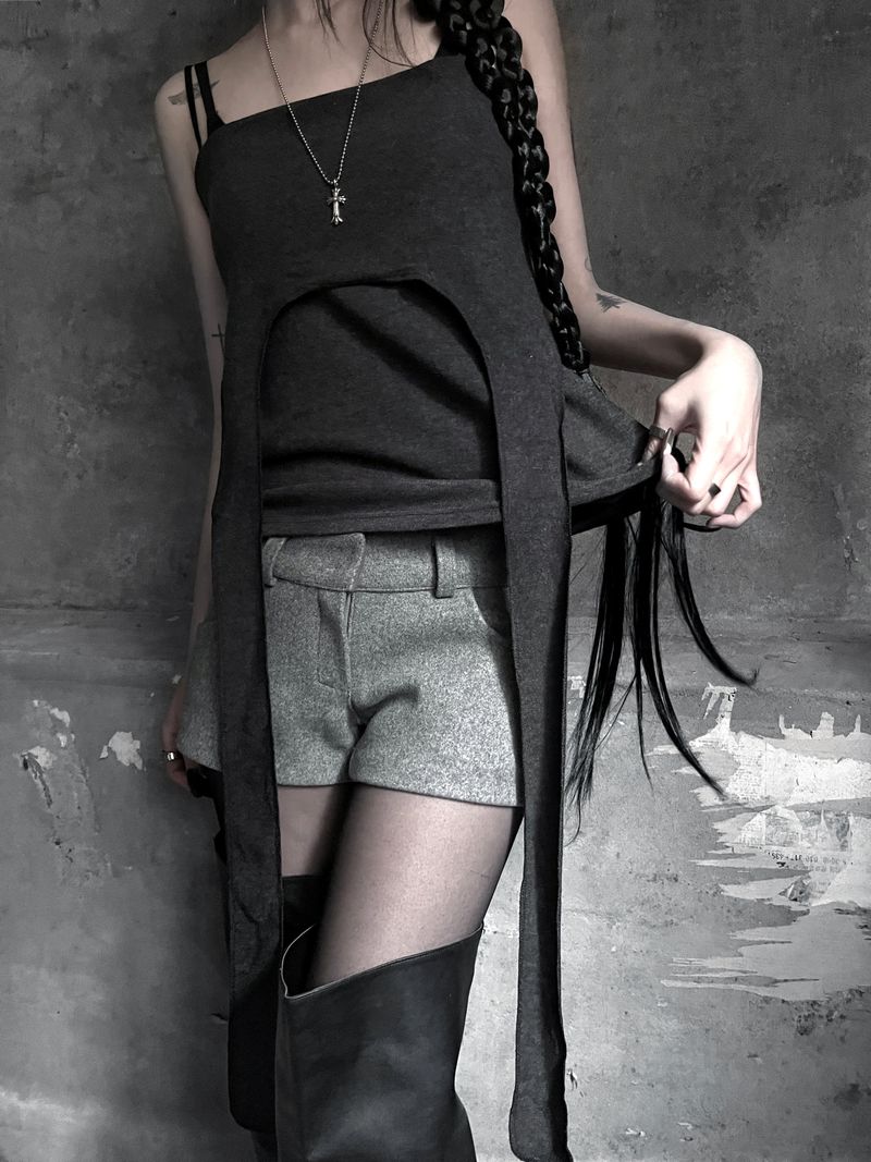 low-rise wool shorts (2color)