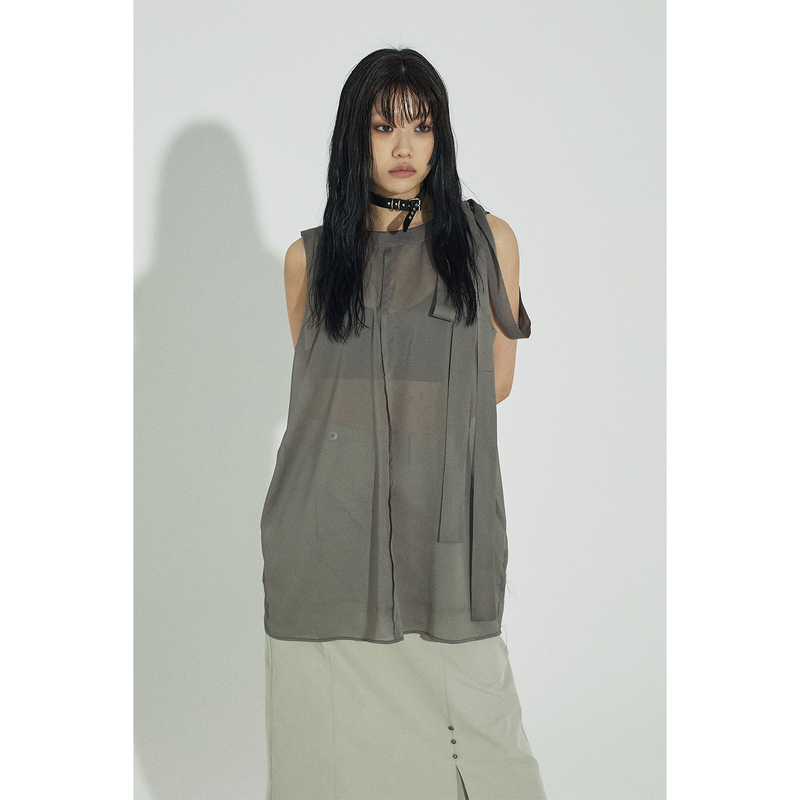 RIBBON MINI DRESS: KHAKI