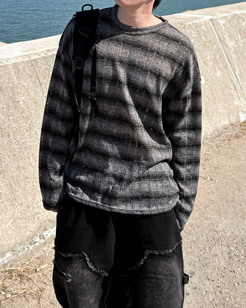 Ruin See-Through Stripe Knit
