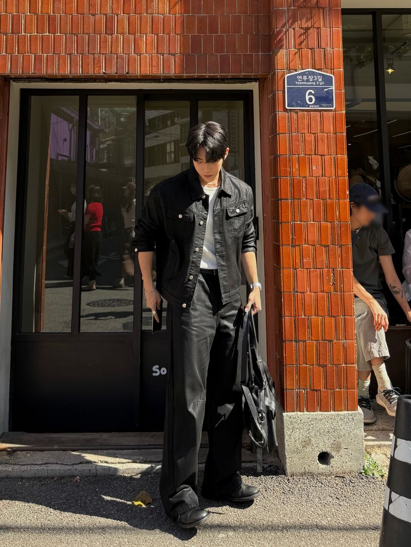 Coating Denim trucker dart pants