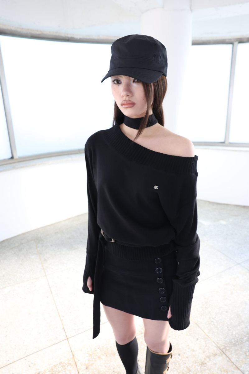 [ID] Classic Button Skort (Black)