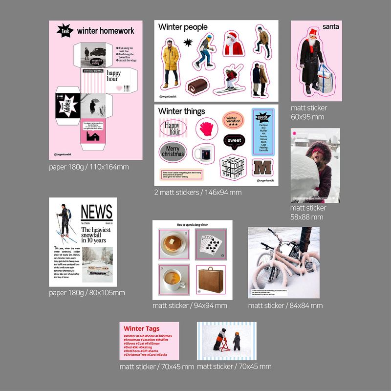 oab winter pack / scrap sticker set