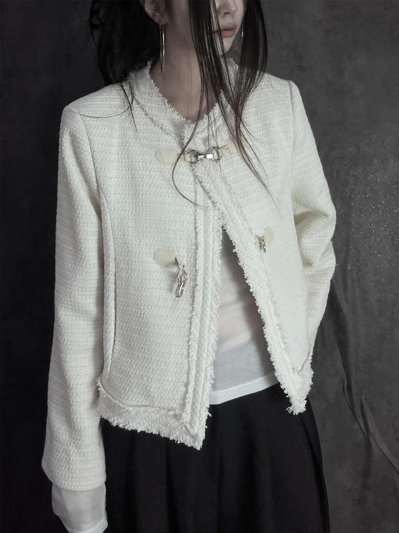 buckle tweed jacket (2color)