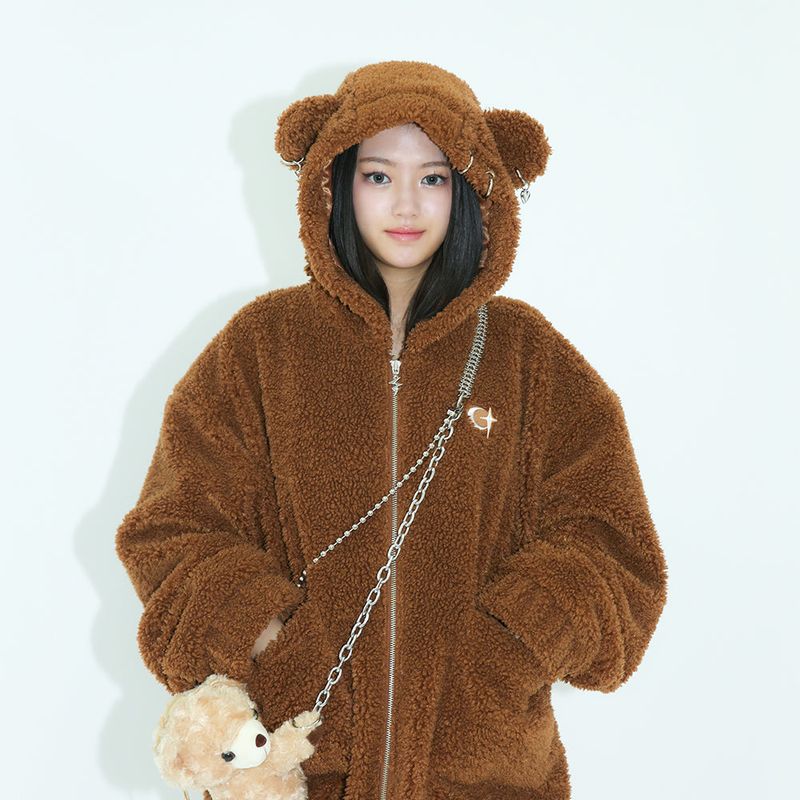CLUT STUDIO（クラットスタジオ）の「0 2 punk bear fleece jacket - BROWN（Jackets/Outerwear）」
