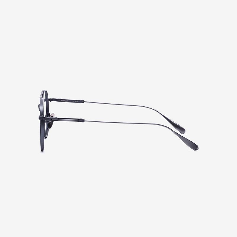 Knouun Square titanium glasses CODE. 102. G Black N Gray