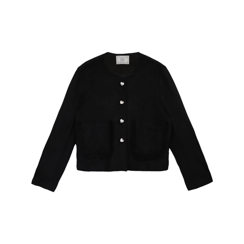 FRILL POCKET SUEDE JACKET (2 COLORS)