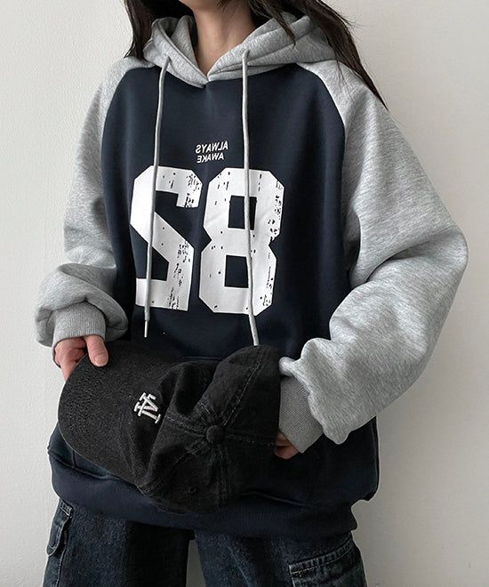 Newed fleece raglan over hoodie