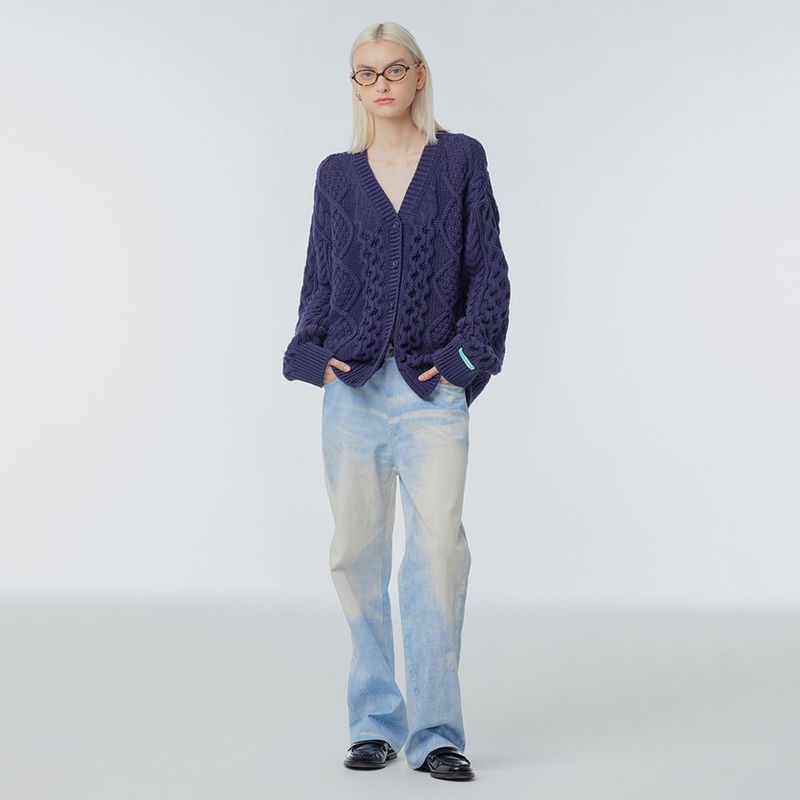 Digital printing straight-leg jeans