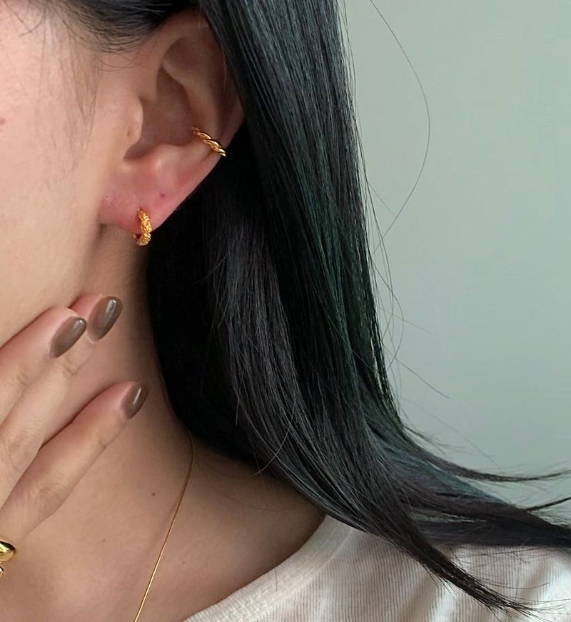  (silver925) ミニローズワンタッチピアス *gold