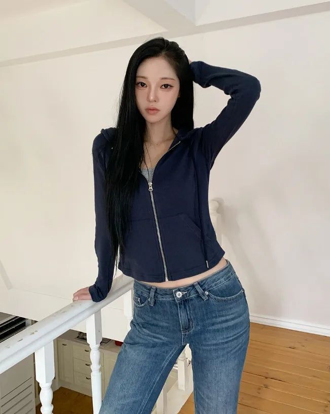 Mayville Basic Slim Hood Zip-Up