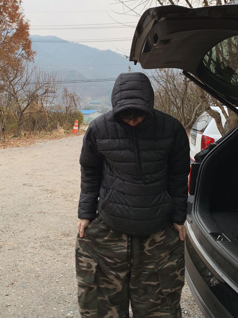 Brushed) Military cargo sweatpants