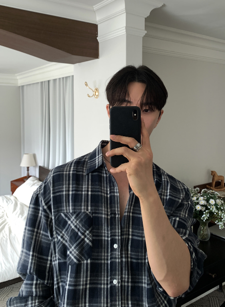 Kuiper Overfit Simple Pocket Check Shirt