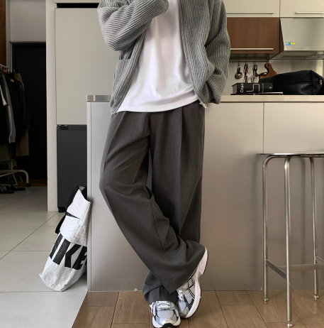 Ever Ranger Round Tuck Side Banding Semi-Wide Slacks