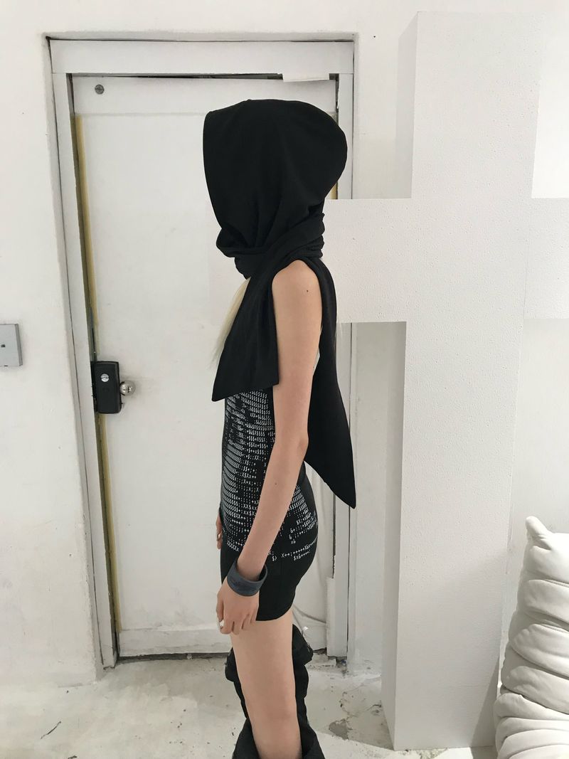 GHOST HOOD SCARF(BLACK)