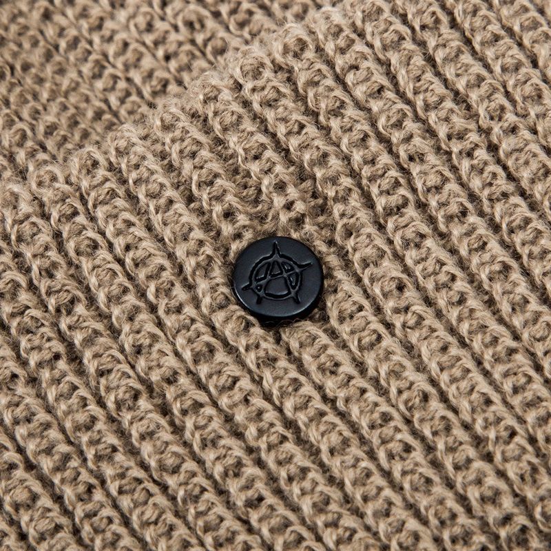 BBD Signature Custom Short Beanie (Dark Beige)