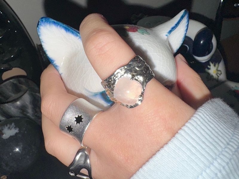 Bumpy crystal ring