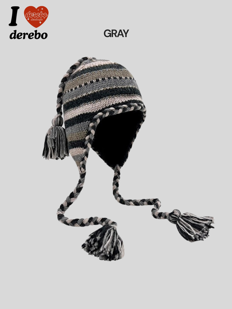 handmade stripe knit hat