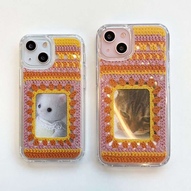 MOTIF FRAME HARD JELL CASE_YELLOW & PINK