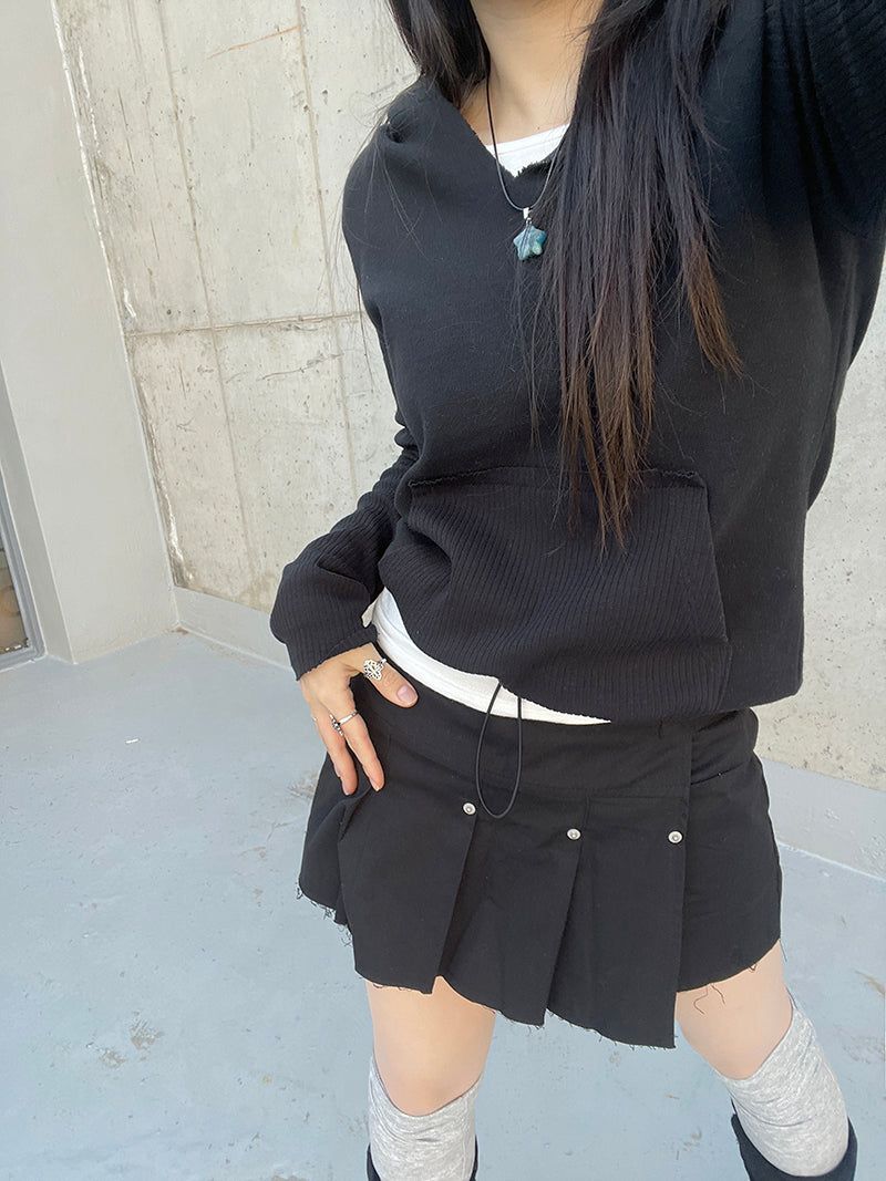 Mixed hooded sweatshirt.