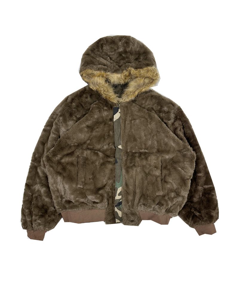 No.1507 camo&fur reversible bomber JK