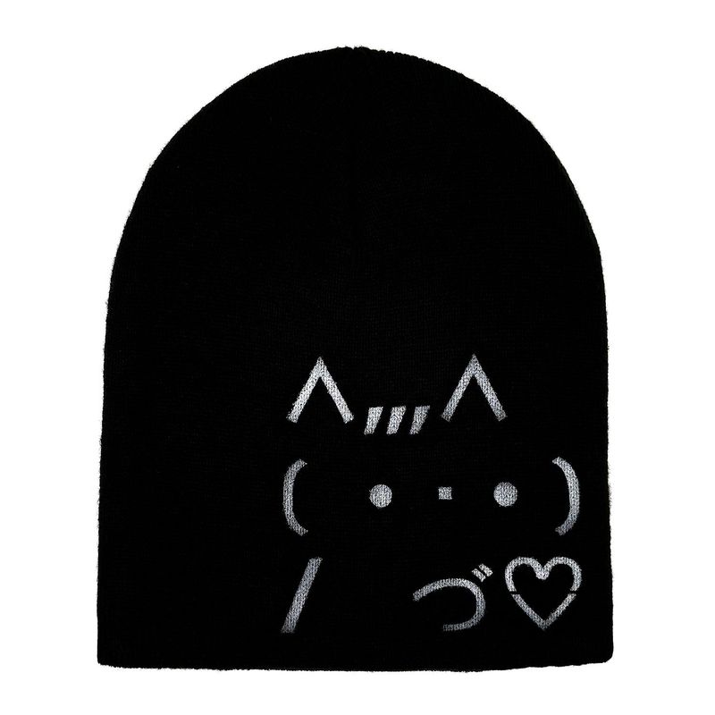 Cat Emoji Beanie [Black]