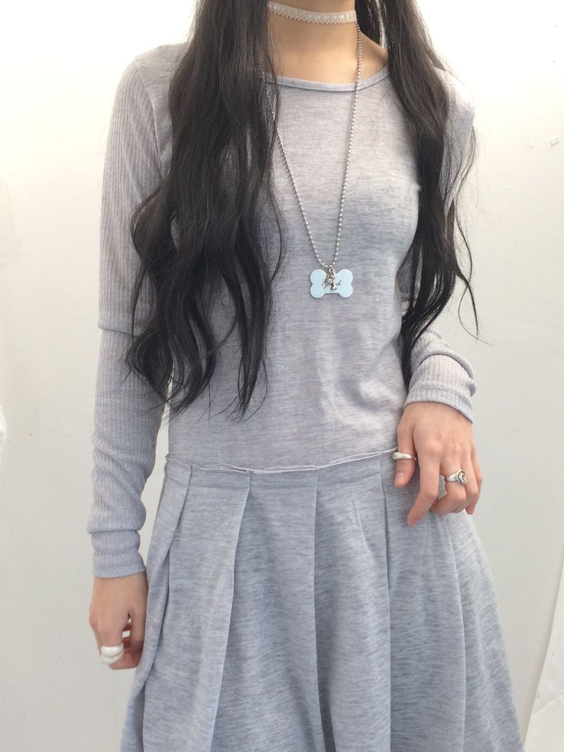 line and pleated dress