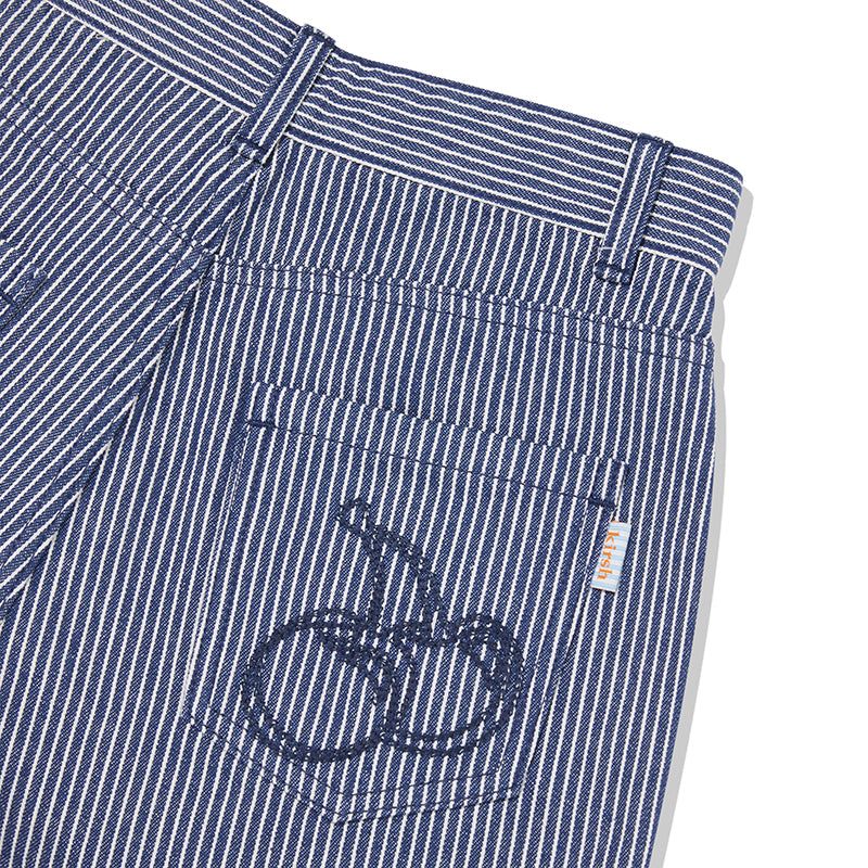 CHERRY STRIPE DENIM SHORT PANTS [NAVY]